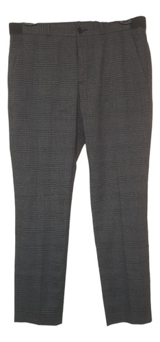 Pantalon, Hombre, Cuadros Gris Osc, H&m, Slim Fit, Talla 50