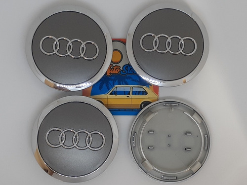 4 Pc Tapa Gris Cubo Rin Audi 69mm A3 A4 A6 A7 A8 Q5 Q7 S4 S5
