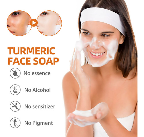 , 3×jabón Limpiador Cúrcuma S, Exfoliante Natural