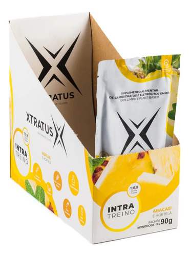 Xtratus Intratreino Natural Abacaxi E Hortelã -12 Sachês 90g