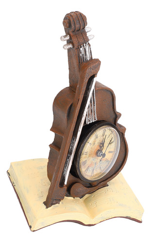 Reloj Con Pilas, Estilo Retro, Libro De Mesa Y Violín