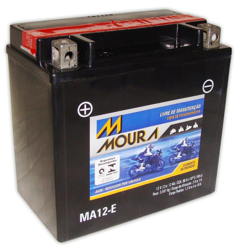 Bateria Quadriciclo Fourtrax 350, 420, 450 Moura Ma12-e 