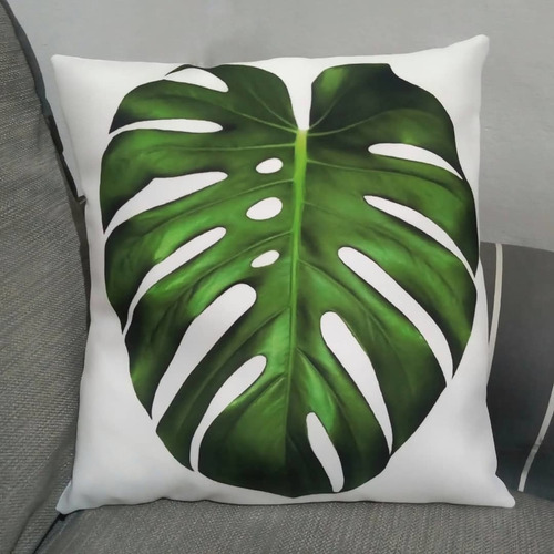 Almohadón Monstera Hoja Tropical 