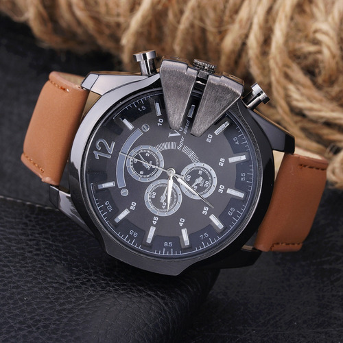 Relógio V6 Esportivo Masculino Pulseira Marrom Promoção!!!