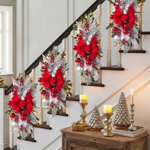Guirnalda Navideña Para Decoración De Escaleras