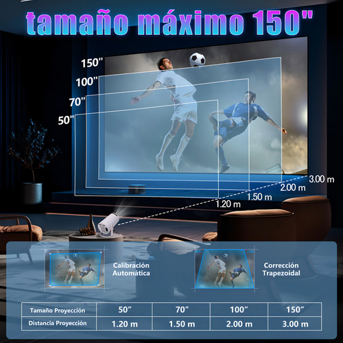 Proyector Mini Portatil Android Smart Tv 4k Hd Led 1080p