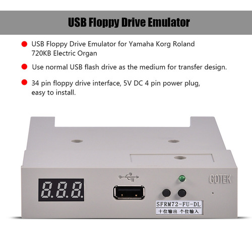 Emulador De Unidad De Disquete Usb Sfrm72-fu-dl Para Yamaha