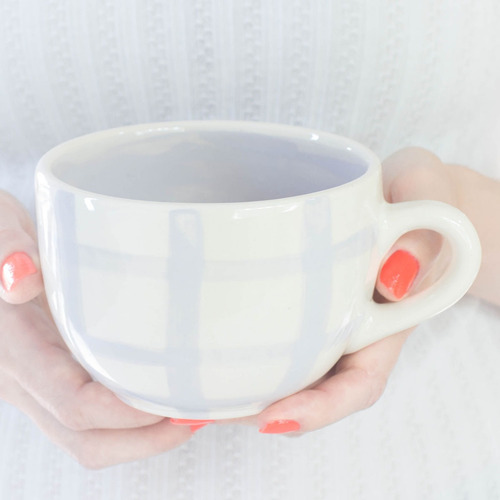 Tazón Taza De Cerámica Cuadrillé