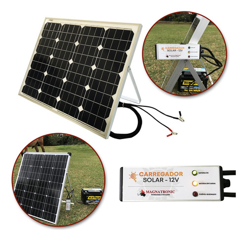 Sistema Solar Para Carregar Bateria Carro Moto 12v Portátil