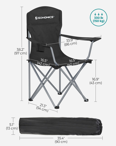 Songmics Juego De 2 Sillas Plegables De Camping Cómodas