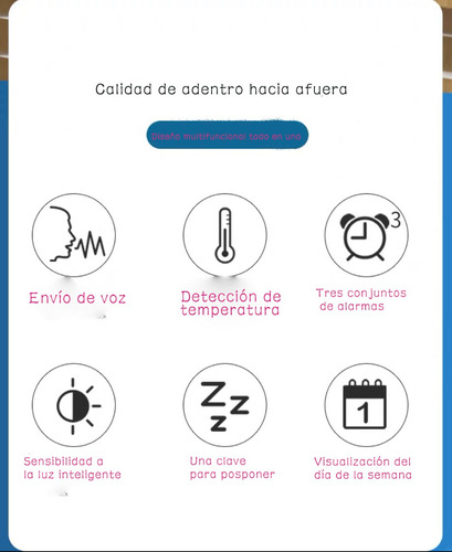 Reloj Despertador Con Pantalla Led, Fecha Y Temperatura