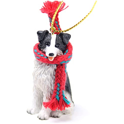 Ornamento Miniatura De Perro Border Collie