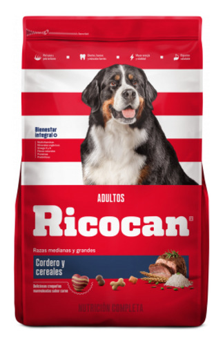 Ricocan Adulto Cordero 7.5 Kg Razas Medianas Y Grandes 