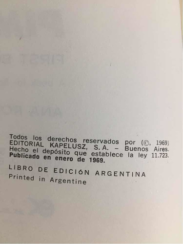 Antiguo Libro 1969 Pims Book Ana Rosa De Genijovich (Usado)