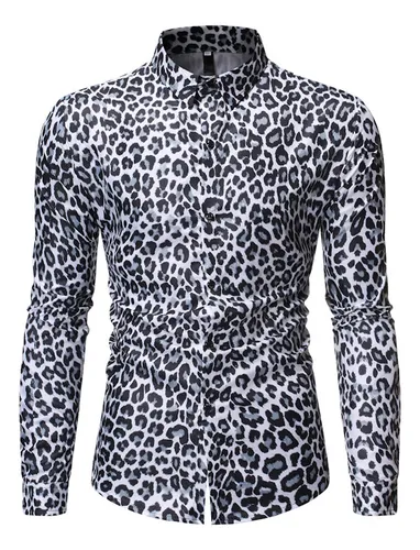 Camisa estampado leopardo hombre hotsell
