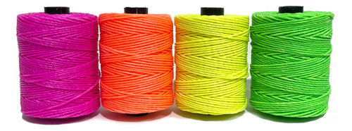 Hilo Encerado Fluo De 70 Mts Por 4 Unidades Surtidos Color Fluo Surtidos