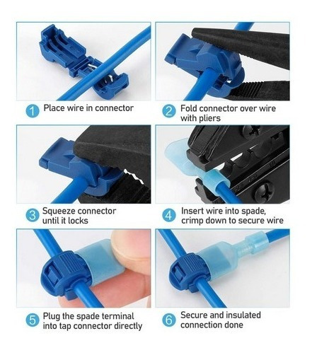 Imagen 2 de 3 de Conector Empalme Rápido Universal Terminal Snap X10 Unidad