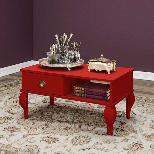 Mesa De Centro Quattro Cl4005 Rojo