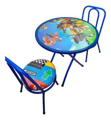 Comedor Infantil Mesa Plegable Con Sillas Azul Azul