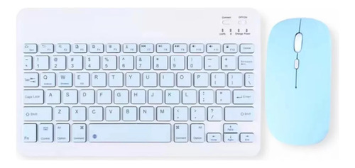 Juego De Teclado Y Mouse Portátiles En Español Celeste