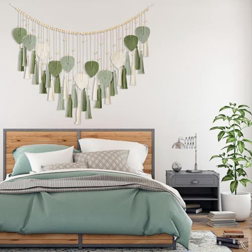 Hojas De Macramé Para Colgar En La Pared, Tamaño Grande Y El