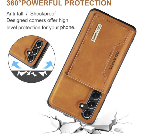 Funda De Piel Tipo Cartera Desmontable Para Samsung Galaxy S