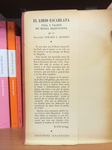 El Lirio Escarlata Vida Y Pasion De Maria Magdalena (Usado)