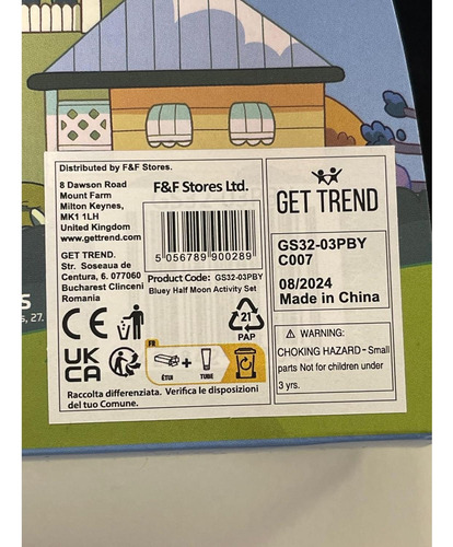 Kit De Dibujo Bluey 120 Piezas Estuche Azul Media Luna