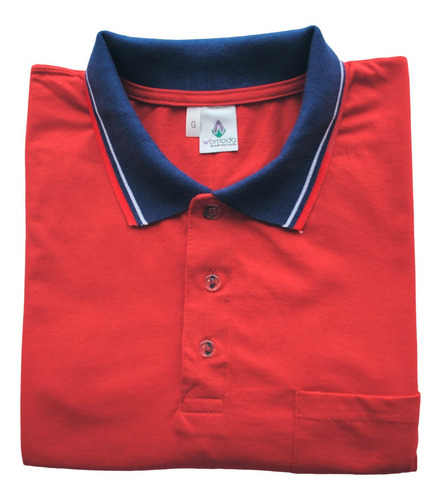 Imagem 4 de 6 de Camisa Polo Gola E Punho Contrastante Plus Size Ref 600