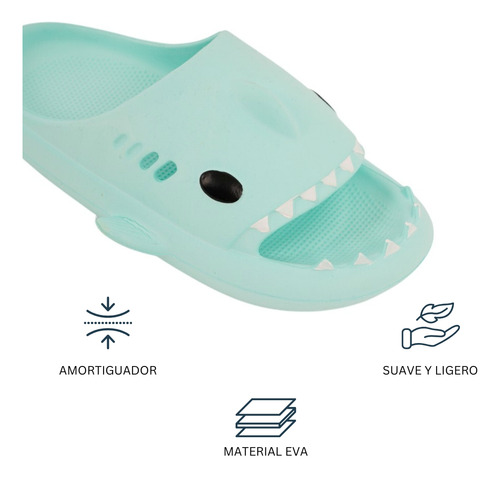 Sandalia Dama Tiburon Shark Viaje Playa Colores Chancla Cool