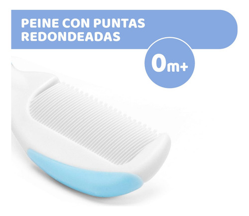 Set Cepillo Y Peine Bebé Cerdas Suaves Color Azul Chicco Azul Estrellado