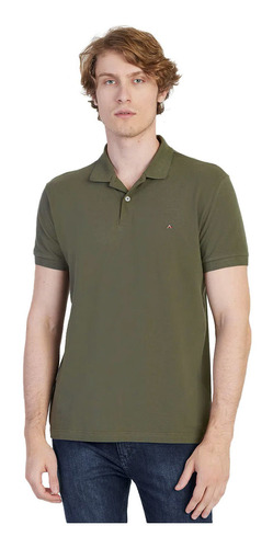 Polo Aramis Masculina Basic Piquet Verde Army