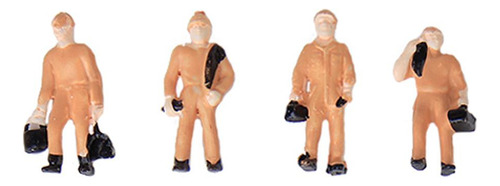 4 X 25x 1:87 Pintada Modelo Trabajador Ferroviario Gente