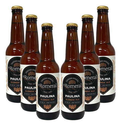 Six Pack Cerveza El Romeral Paulina Blonde Ale 355 Ml