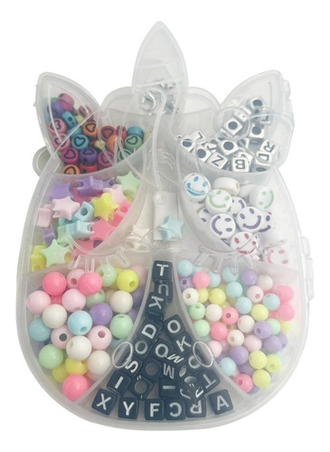 Kit Bijou Infantil Para Armar Pulseras Collares Unicornio