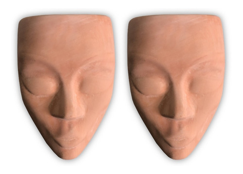 Imagen 1 de 5 de 2 Maceta Colgante Jardinera Pared Rostro Mujer Para Pintar