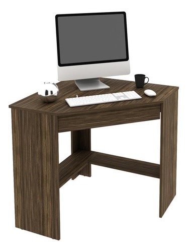 Escrivaninha/mesa Escritório De Canto Multimóveis Vcr25064 Cor Nogal