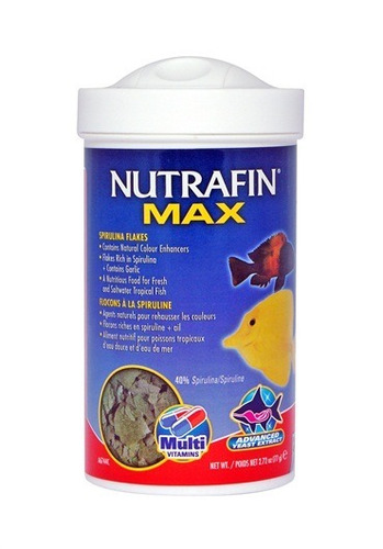 Nutrafin Max Spirulina 77g Alimento Coloración Peces Acuario
