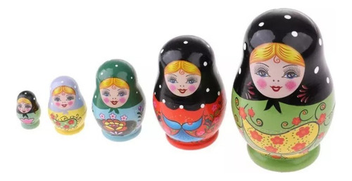 5 Peças De Boneca Russa Nesting Doll Home Decoration A