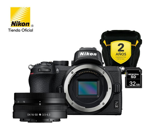 Imagen 1 de 7 de Cámara Nikon Z50 Con Lente 16-50mm +  Sd 16 Gb + Maletín