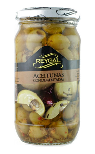 Aceitunas Verdes Condimentadas En Aceite Reygal - 300 Gramos