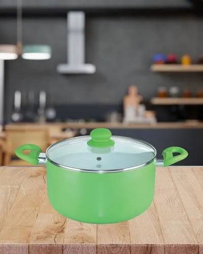 Cacerola Cuori C-verde 24cm Antiadherente Cerámica Color Verde claro