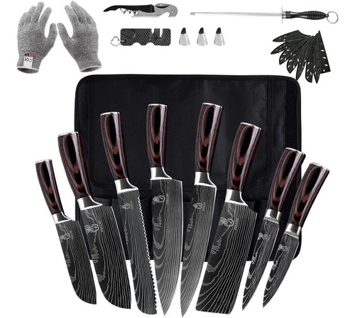 Juego De Cuchillos, Fullhi 14pcs Japanese Knife Set, Prem...