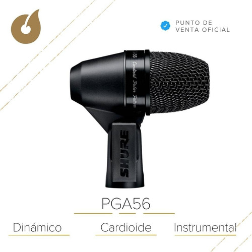 Imagen 3 de 10 de Micrófono Dinámico Shure Pga56 Cardioide Para Percusión