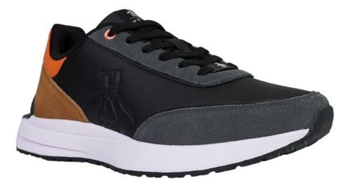 Tenis Penguin Hombre Alabama Black/dk Grey/cognac