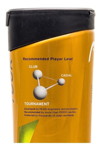 Imagen 3 de 9 de Pelotas De Tenis Head Atp Gold Tubo X3 Tenis Premium Padel