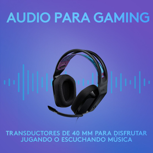 Auriculares G335 Con Micrófono Y Cable Gaming Logitech G Color Negro