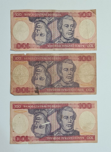 Cedula Papel Moeda 100 Cruzeiros 1984 (4 Unidades) (Usado)