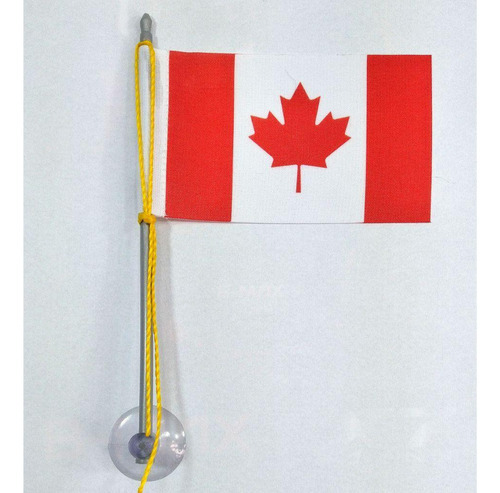 Mini Bandeira Canadá Com Ventosa Poliéster (5,5cm X 8,5cm)
