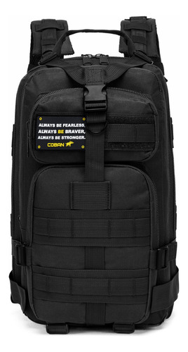 Mochila Bolsa Tática Estilo Militar Espaçosa Resistente Cor Preto Lisa